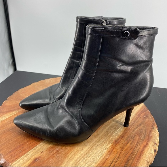 VIA SPIGA Italian leather ankle booties with heel Sz 8  - Black pointed toe - Picture 3 of 9